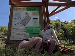 He bends me over on the roadside for a wild public ride