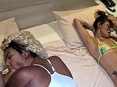 Yo, check this amateur interracial orgy with Pietra and Dafne getting cum in motel