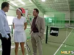hot milf lea magic double penetrated at tennis court