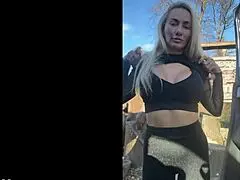 Quiet Girl in the Office with Sexy Accent and Tattoo Shows Big Ass at Parties