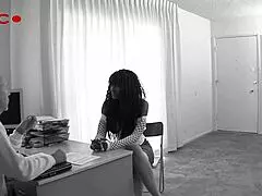 Black Babe Nyomi Banxxx Takes White Cock Deep in Her Tight Pussy