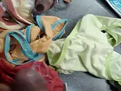 jerking off into wife's used panties feels so good