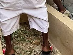 He bends me over for outdoor doggystyle fuck