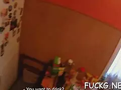 Horny Perv Bonks Tight Girl Live on Web Camera.