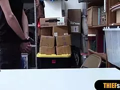 Hot Blonde Milf Female Security Guard FUCK A Thief Guy