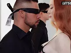 russian mistress discusses an intimate moment with two gentlemen