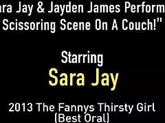 It’s Sara Jay with Big Tits and Shaved Pussy Fingering Herself Wet!