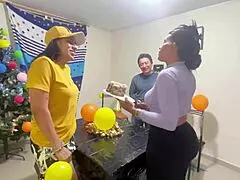 Real Homemade Threesome Between Friends with Two Women and One Man