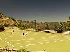 I love how Eva Angelina deepthroats and fucks a thick dick outdoors