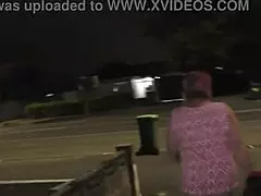 kiwi milf faces public embarrassment in the busy street while taking out the rubbish.
