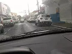 neighbor's wife gives delicious blowjob in uber car