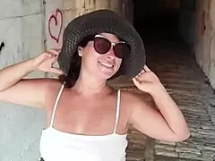hot stepmom teases and blows in public 😏