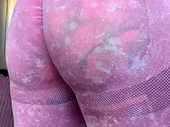 Milf melody radford flaunts big tits in sheer gym leggings close-up 😍