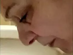 esclave f sets up a solo session as a maid in public teasing