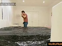 wow, this busty asian milf gives an amazing nuru massage with handjob!