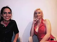 Joy and Oletsha, Two Naughty Babes, Share a Massive Shaft