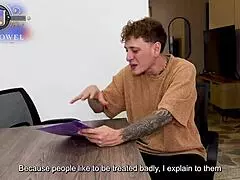 Boss Latina milf Carla Morelli bends over for rough doggystyle with big white cock. It was a quickie in the office!