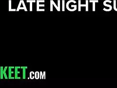 Stepson walks in on his redhead stepmom moaning while riding a big dildo, teasing with toys and anal masturbation.