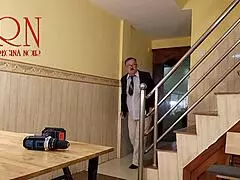 Hey, why’s this cheating housewife banging the plumber in the kitchen?