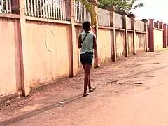 the cameroonian footballer surprises a spectator after the match