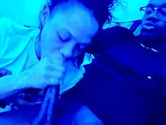 Thick Latina milf sucks big black cock.