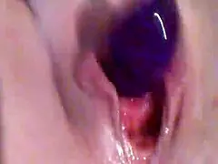 i watch my wife plunge toy into dripping pussy slow motion