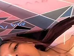 Colombian babe rocks with her dildo on the bed.