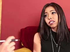 Tanya Tate Undresses Skinny Ebony Girl For Fake Interview