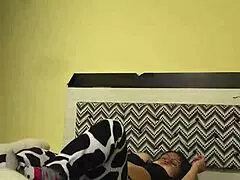 My Mother-in-Law Caught Masturbating Alone in Sexy Lingerie as a Naughty Maid