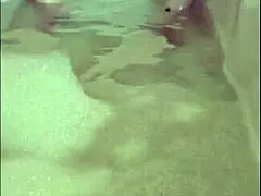 Horny bride masturbates to orgasm in solo bath