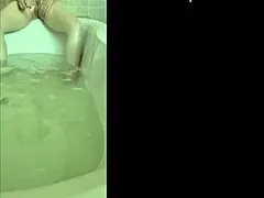 Horny bride masturbates to orgasm in solo bath