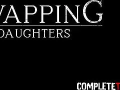 Teen and Milf in Taboo Threeway! Cumshot Action!