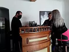 Married Blonde Banging Hard at the Bar, So Wild!
