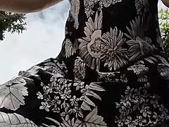 Nicoletta Squirts Hard in Her Garden While Wearing Sexy Lingerie