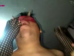 Lingerie and high heels for my fishnet footjob