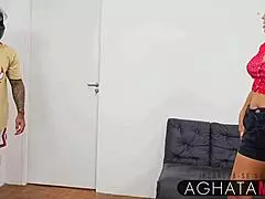 Milf accepts xerecard and fucks delivery guy in see-through outfit.