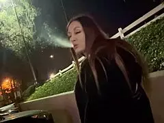 Italian MILF Artemisia Love Smokes Seductively Outdoor