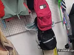 fit big tit blonde milf busted in office