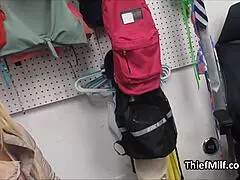 fit big tit blonde milf busted in office