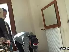 this busty blonde mature gets double pounded hard in a threesome