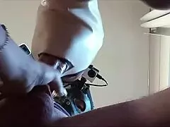 Naked milf in pantyhose gives deepthroat blowjob and swallows