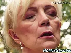 jizz mouthed grandma blows outdoors in high def! 😮