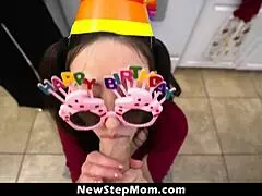 wanna see stepmom and stepsister cheer up stepson with a naughty private party at newstepmom?