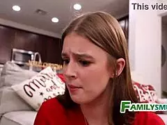 Milf caught in threesome during christmas tree trimming with family taboo