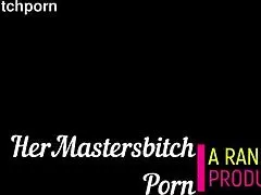 Kiwi milf sub cleans up wine spilled by her master in a fetish scene