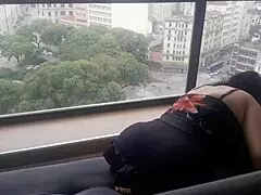 fucking hot stepmom in the window, her big ass on display outdoors