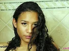 Sexy latina model showered while teasing her uncle 😏