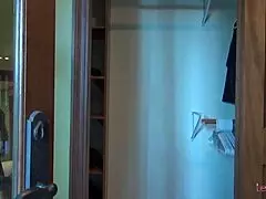 Lesbian milf reprimands brunette secretary by ordering scissoring and giving ass licking.