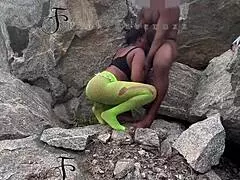 ⭐️ i seduced the cute tourist guard and fucked him doggystyle on the rock 😏