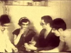 vintage old grannies gathering in a group setting.